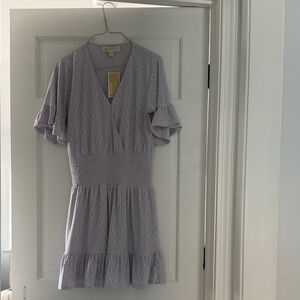 Michael Kors Lavender Eyelet Mini Dress
